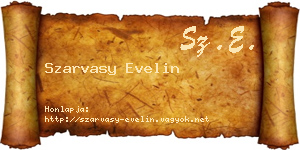 Szarvasy Evelin névjegykártya